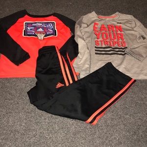 Adidas size 6 outfit with 2 matching shirts